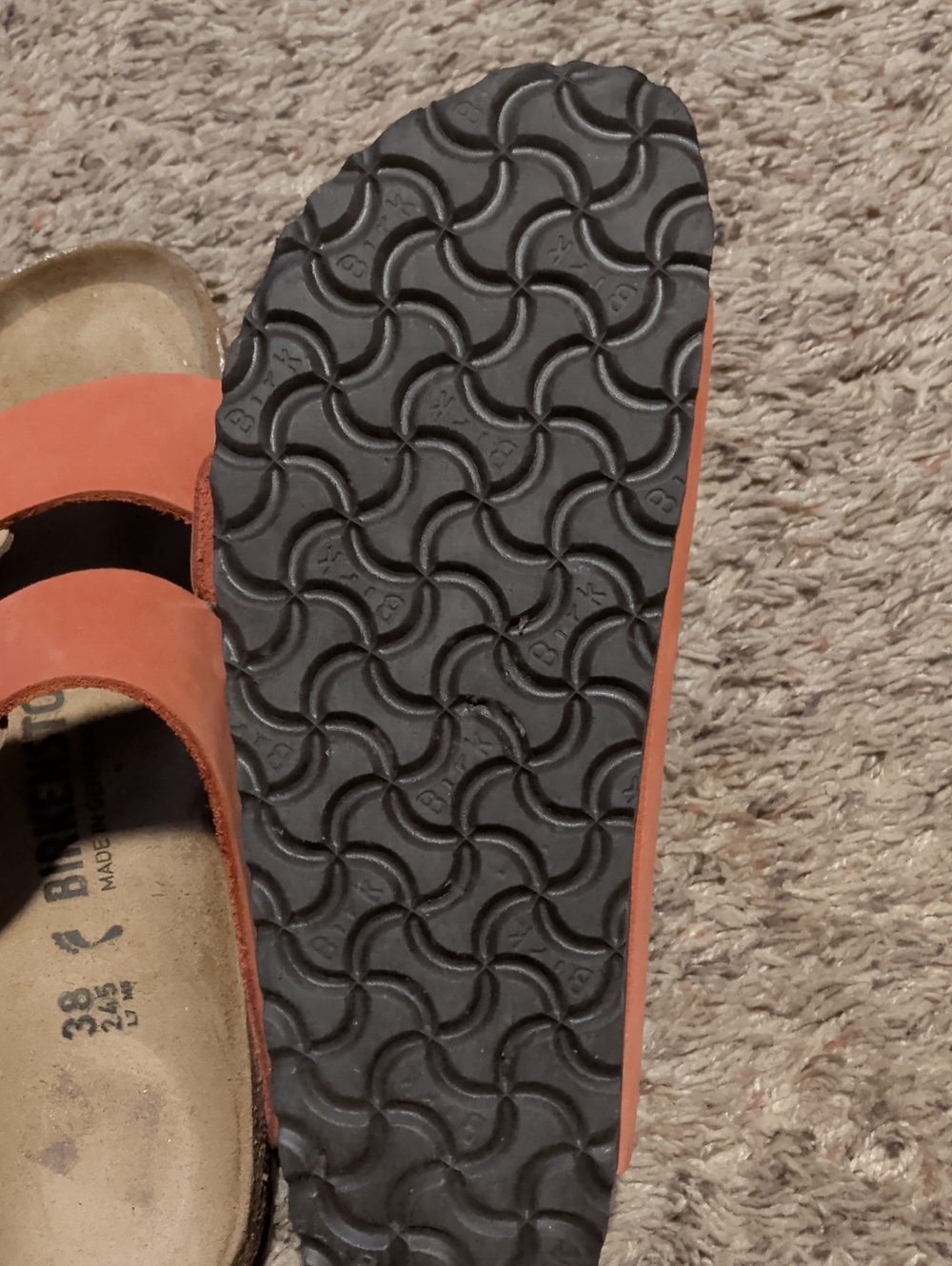 Birkenstock Arizona Double Strap Sandals in Coral-Orange - Picture 3 of 3